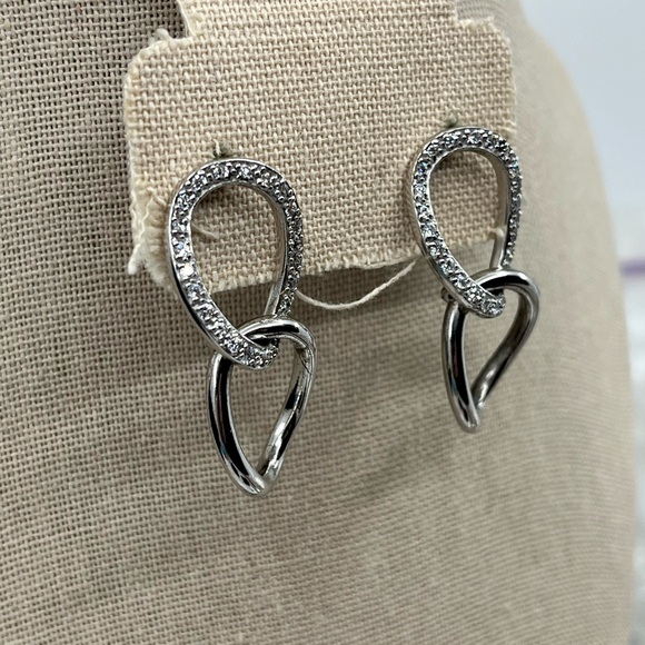 Vintage Sterling Silver Dangle Earrings with Brilliant Sparkle - Picture 13 of 15